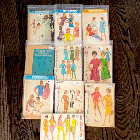 10 Vintage Sewing Patterns 1960’s 1970’s 32” bust - Picture 1 of 6